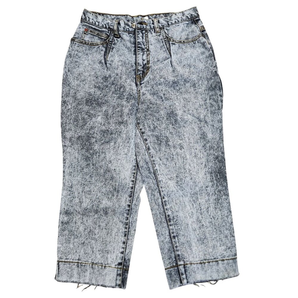 Vintage 80s 90s NO! Crop Mom Jeans Womenss 11/12 High Rise Acid Wash Denim
